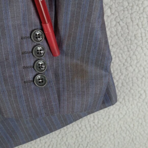 Paul Smith Blazer Mens 52 42R Blue Gray Striped Two Button Vented Sport Coat - Picture 15 of 16